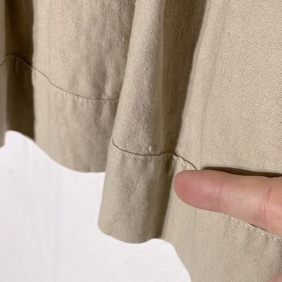 Effeti Moda Brown Tan Ombre Pleated Linen Skirt 4 - Picture 10 of 16